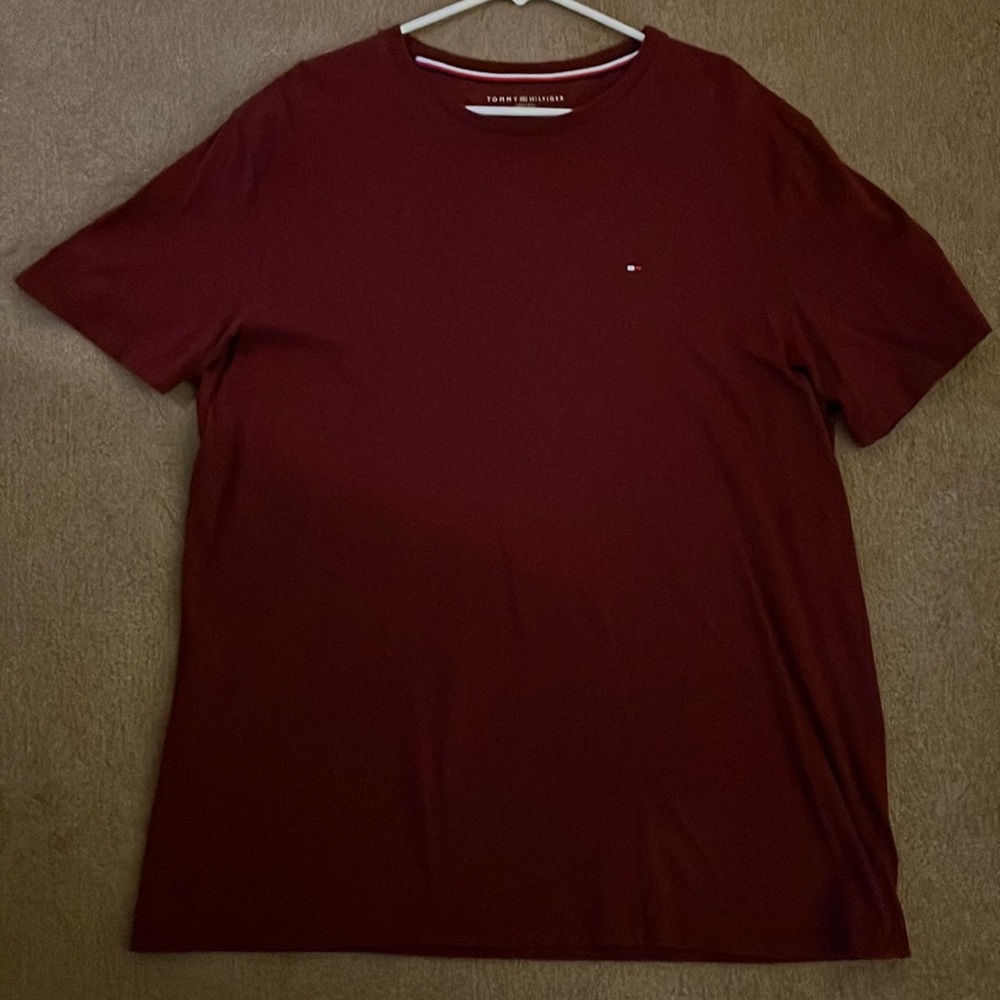 Tommy Hilfiger Maroon Logo Tee